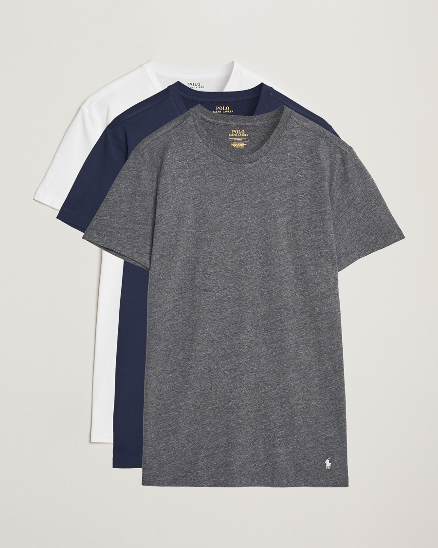 Hombres | Camisetas | Polo Ralph Lauren | 3-Pack Crew Neck T-Shirt Navy/Grey/White