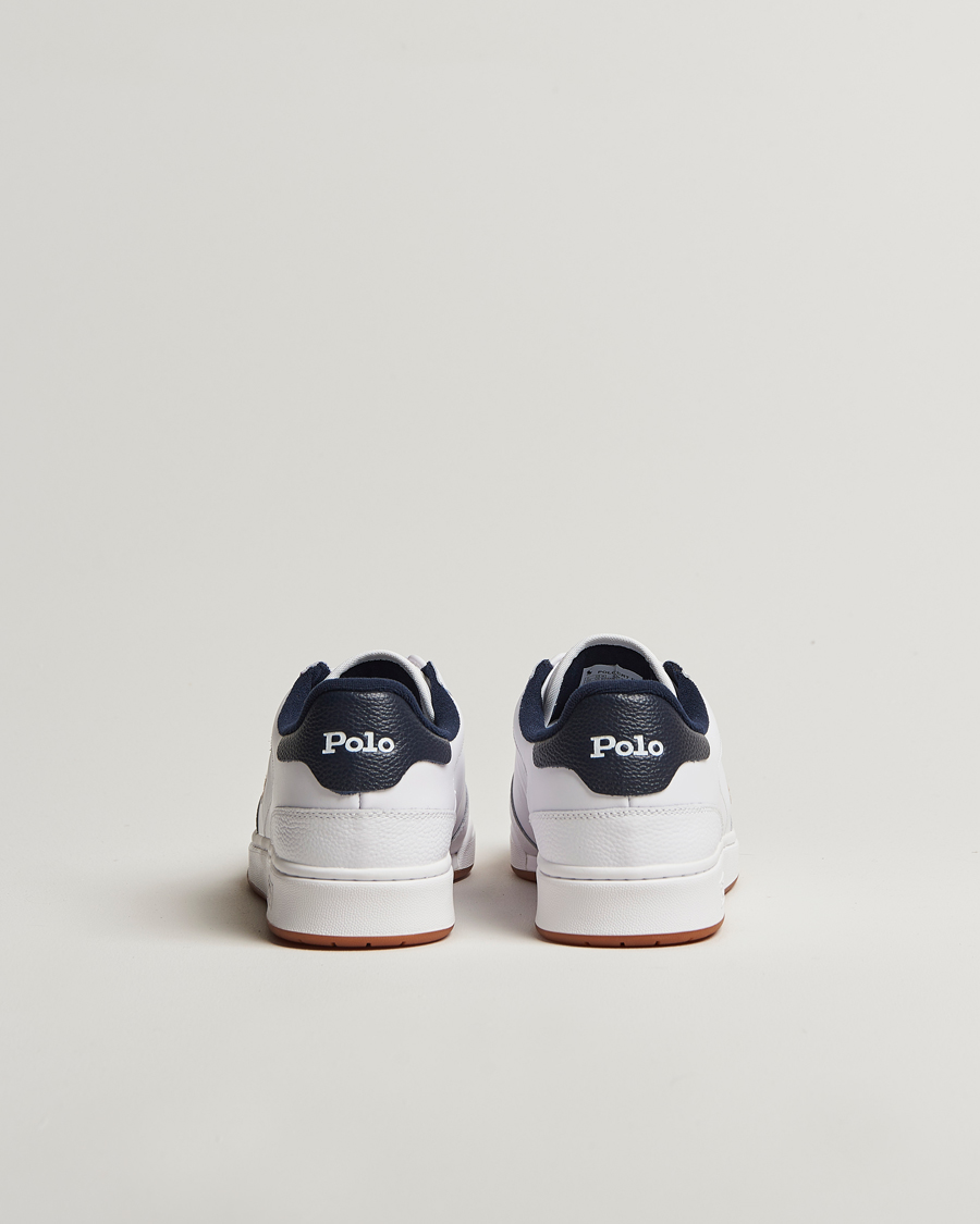 Hombres | Polo Ralph Lauren CRT Leather Sneaker White/Navy | Polo Ralph Lauren | CRT Leather Sneaker White/Navy