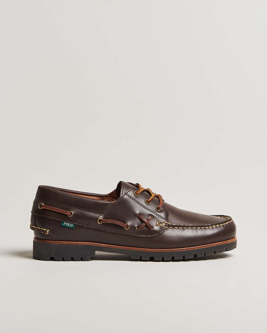 Hombres | Zapatos náuticos | Polo Ralph Lauren | Ranger Leather Boat Shoe Dark Brown