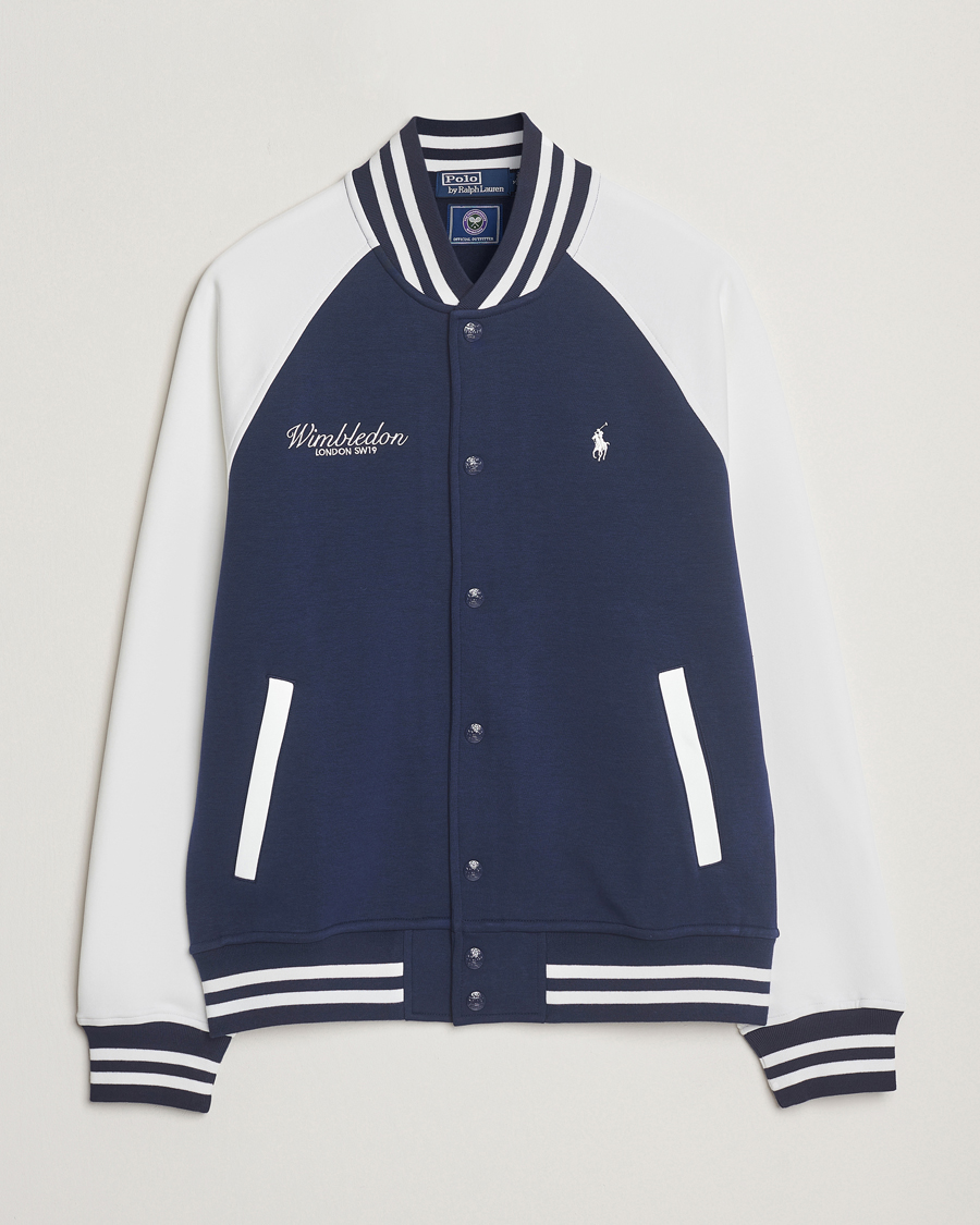 Hombres | Jerséis y prendas de punto | Polo Ralph Lauren | Wimbledon Double Knit Baseball Sweatshirt Navy/White