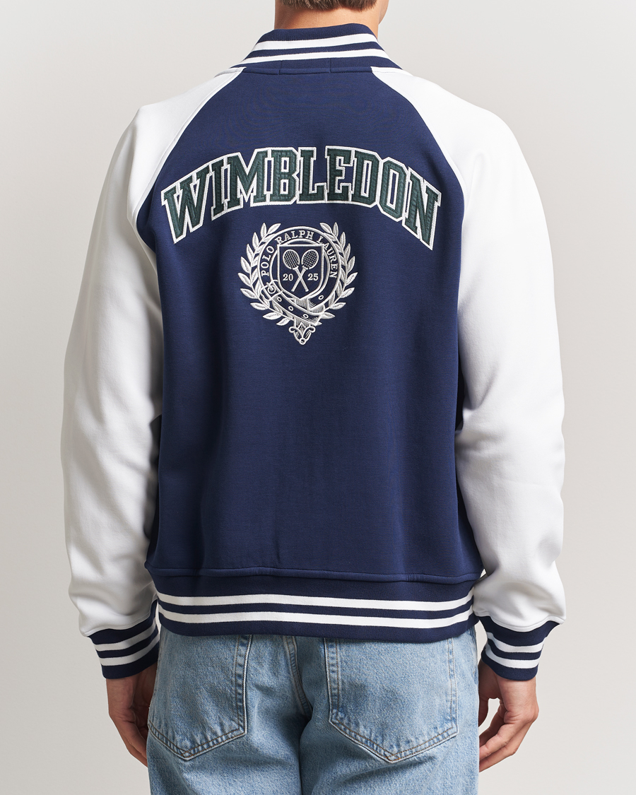 Hombres | Jerséis y prendas de punto | Polo Ralph Lauren | Wimbledon Double Knit Baseball Sweatshirt Navy/White