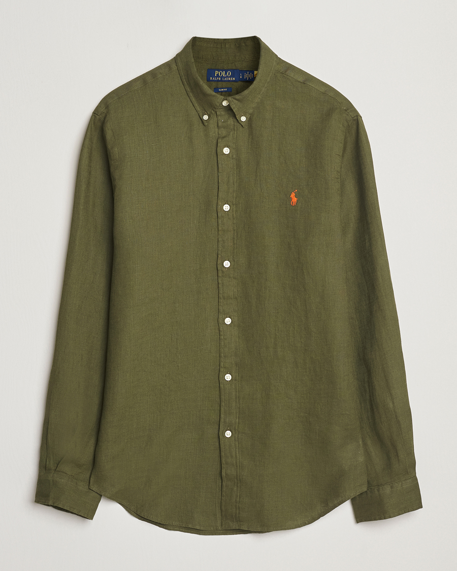 Hombres | Camisas | Polo Ralph Lauren | Slim Fit Linen Shirt New Olive