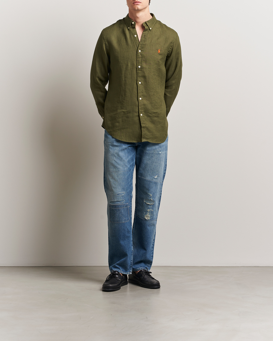 Hombres | Camisas | Polo Ralph Lauren | Slim Fit Linen Shirt New Olive