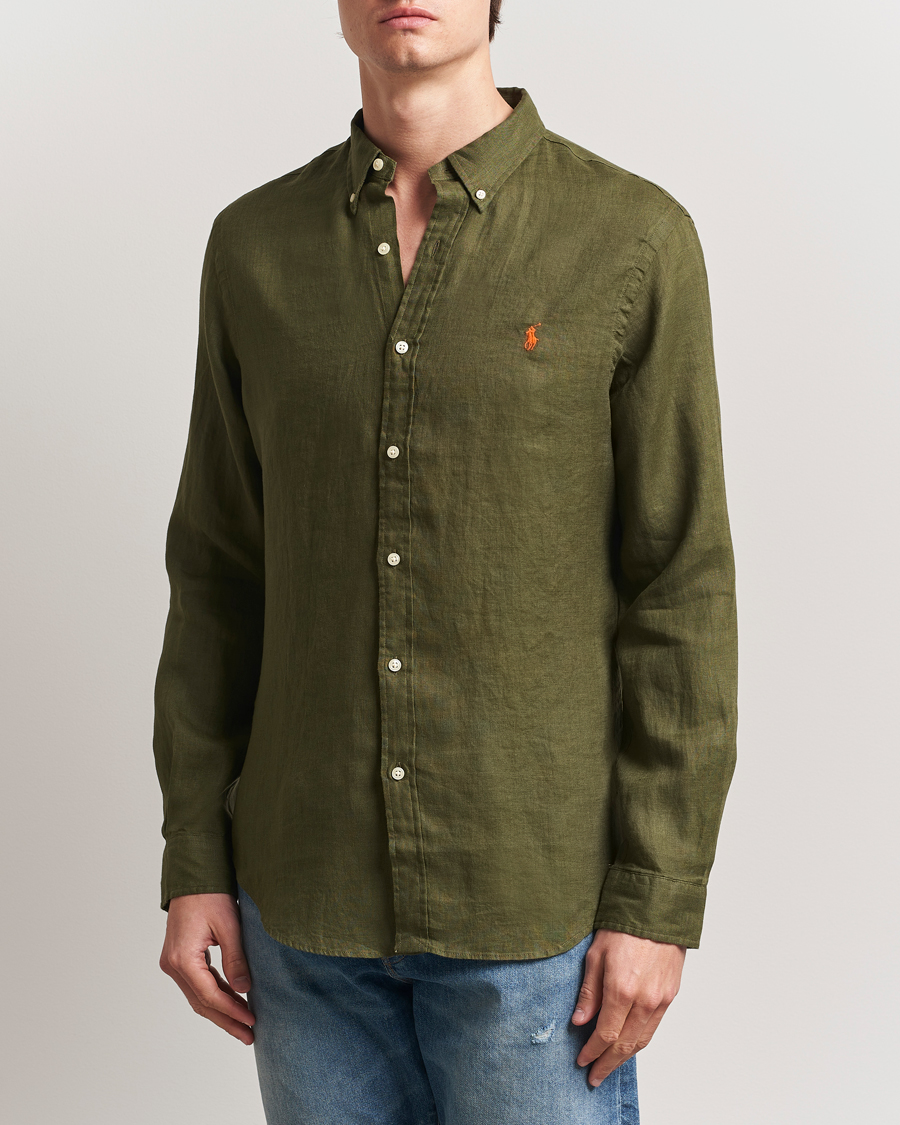 Hombres | Camisas | Polo Ralph Lauren | Slim Fit Linen Shirt New Olive
