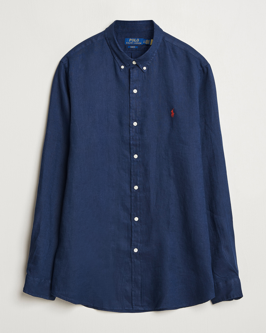 Hombres | Camisas | Polo Ralph Lauren | Slim Fit Linen Shirt Newport Navy