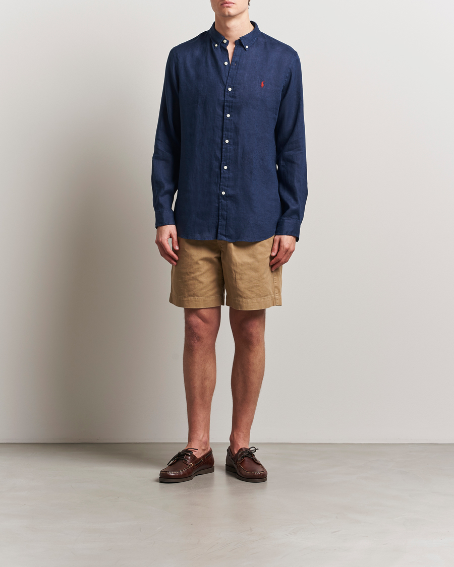 Hombres | Camisas | Polo Ralph Lauren | Slim Fit Linen Shirt Newport Navy