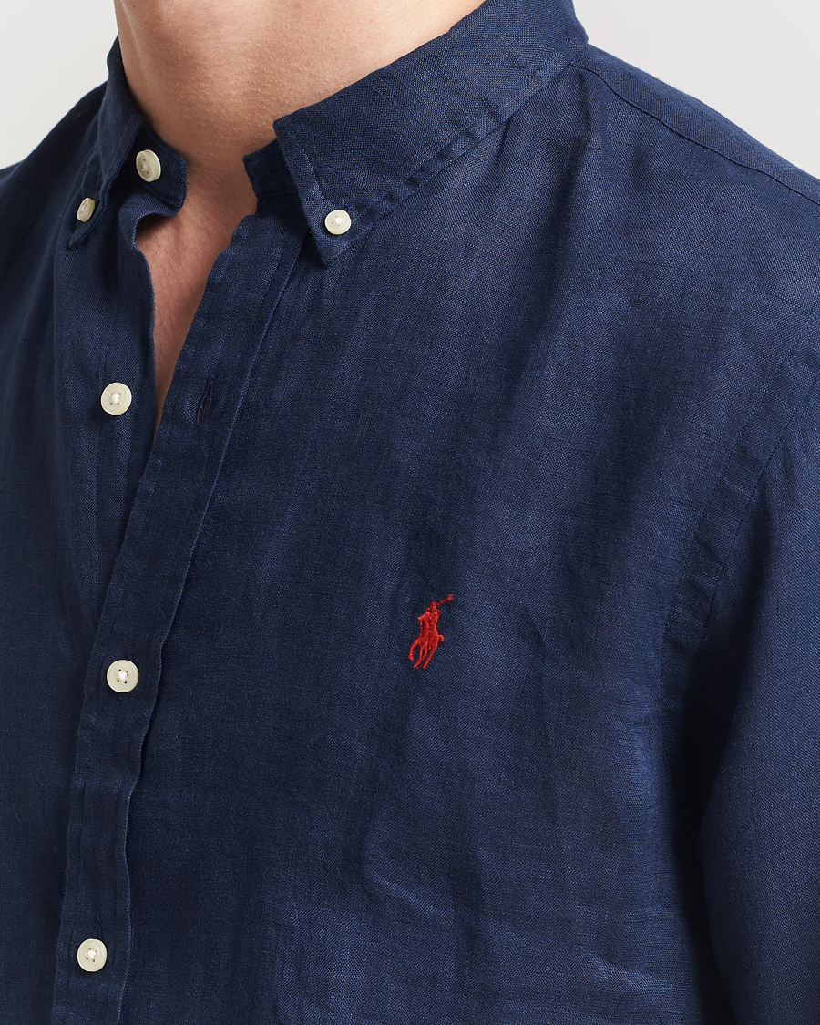 Hombres | Camisas | Polo Ralph Lauren | Slim Fit Linen Shirt Newport Navy