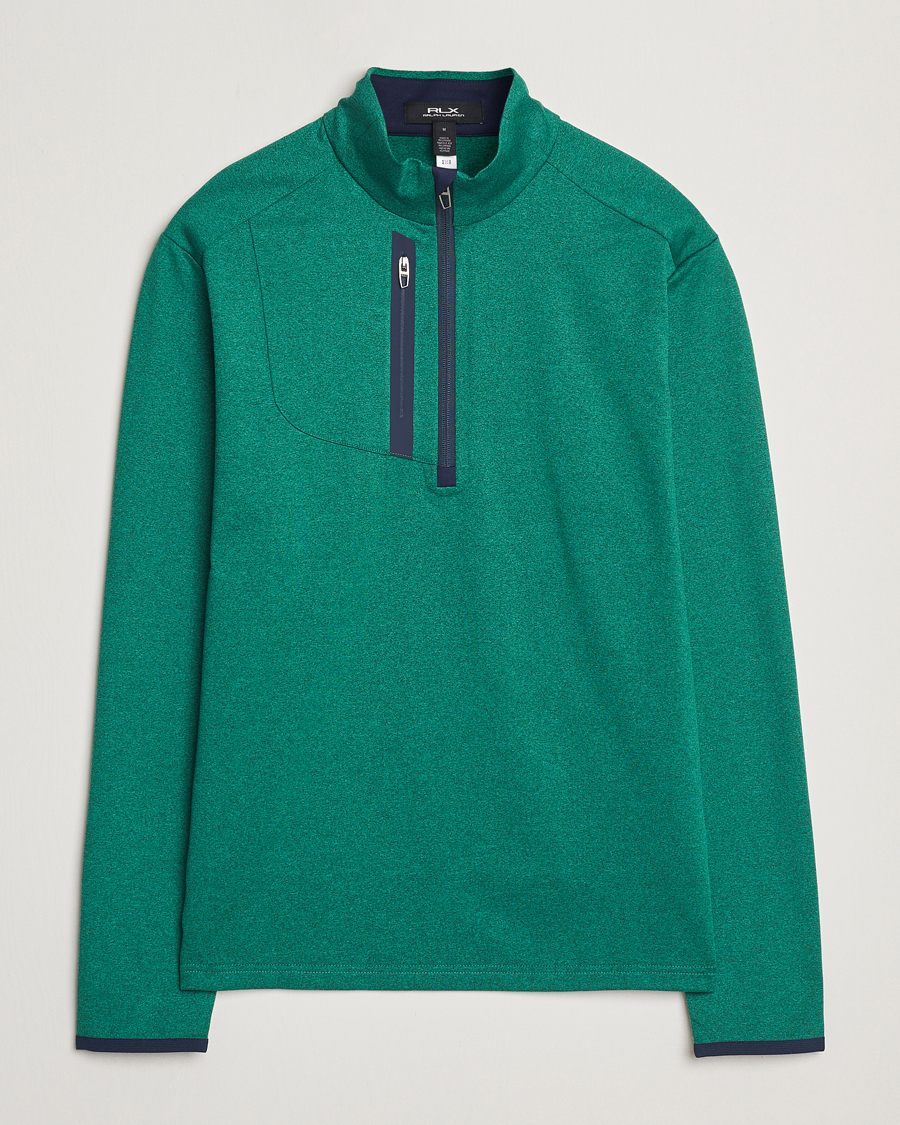 Hombres | Jerséis y prendas de punto | RLX Ralph Lauren | New Lux Performance Half Zip Vermont Green Heather