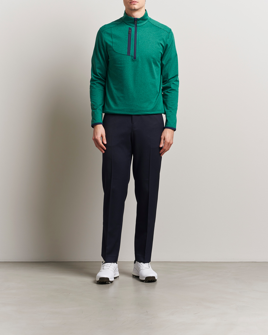 Hombres | Jerséis y prendas de punto | RLX Ralph Lauren | New Lux Performance Half Zip Vermont Green Heather