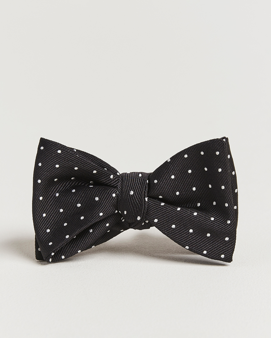 Hombres | Polo Ralph Lauren Silk Self Tie Dot Bow Tie Black/White | Polo Ralph Lauren | Silk Self Tie Dot Bow Tie Black/White