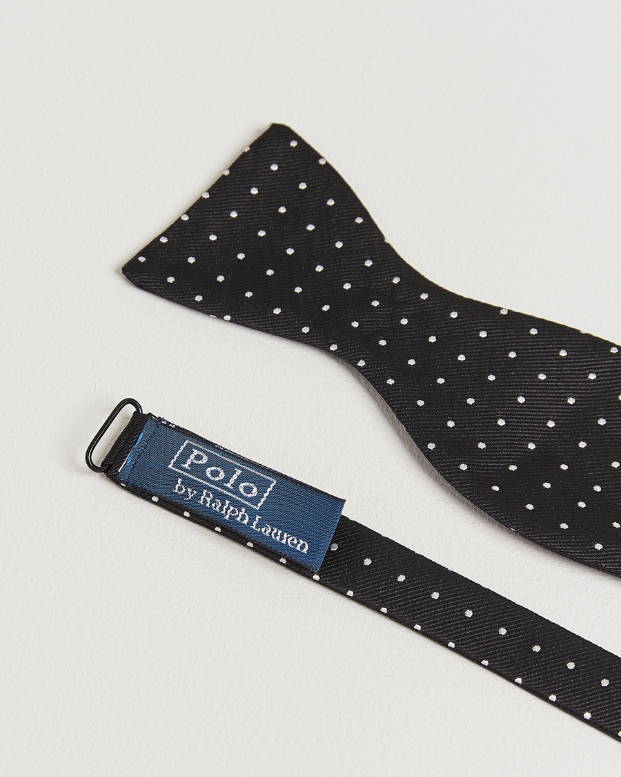 Hombres | Polo Ralph Lauren Silk Self Tie Dot Bow Tie Black/White | Polo Ralph Lauren | Silk Self Tie Dot Bow Tie Black/White