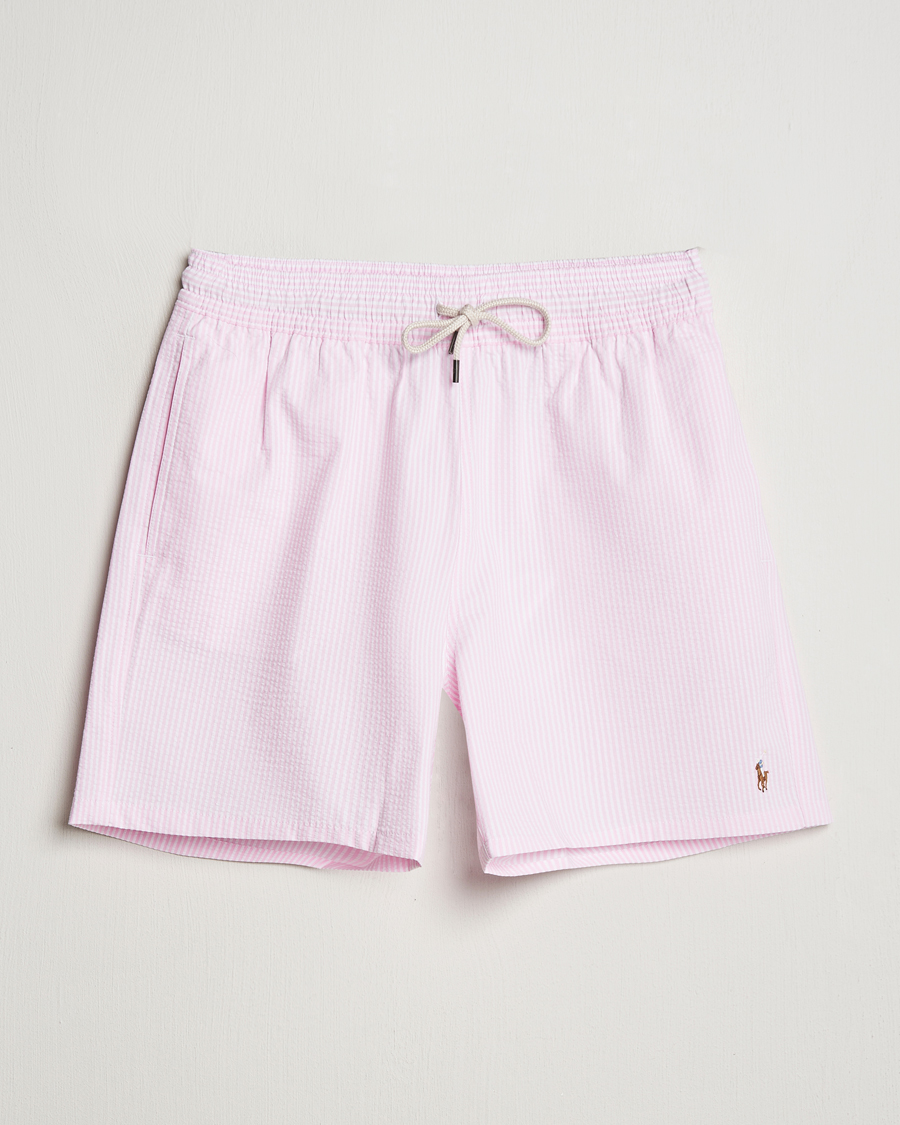 Hombres | Bañadores | Polo Ralph Lauren | Recycled Traveler Seersucker Swimshorts Carmel Pink