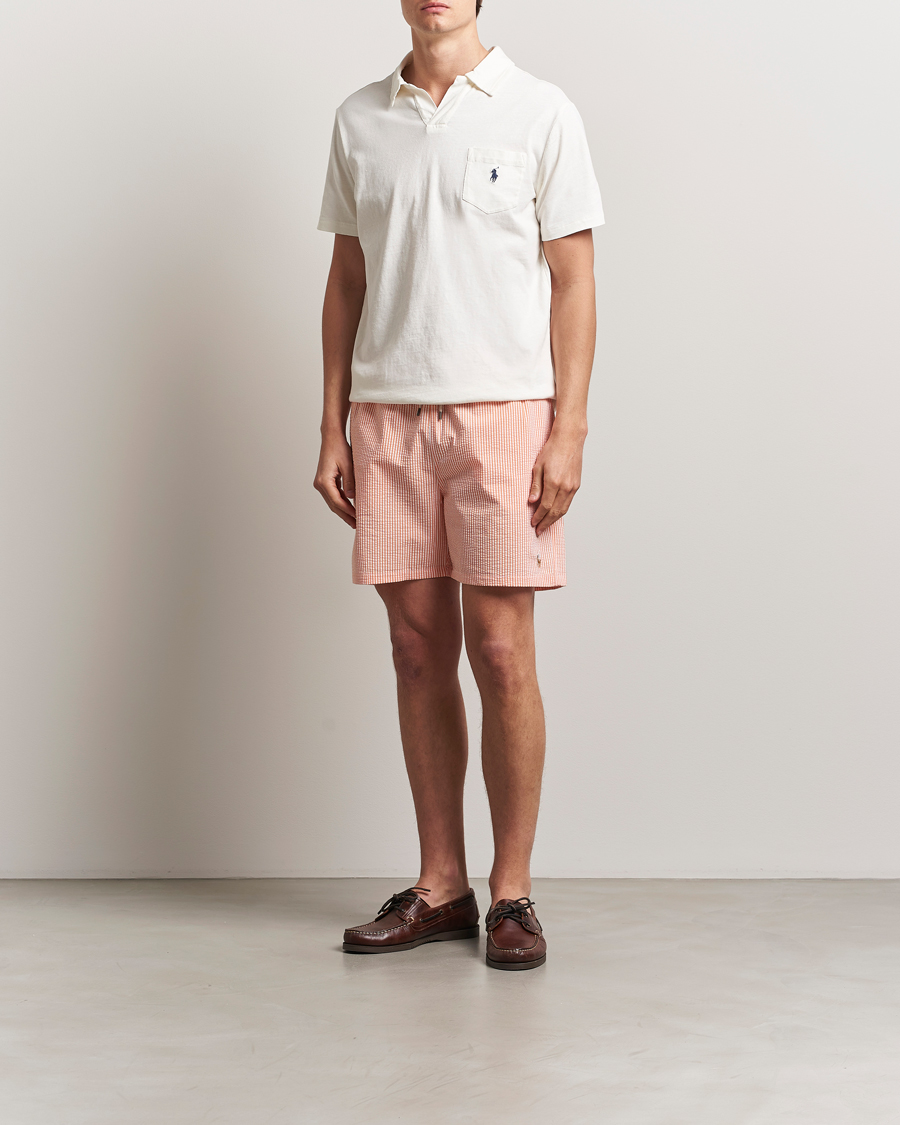 Hombres | Bañadores | Polo Ralph Lauren | Recycled Traveler Seersucker Swimshorts Classic Peach