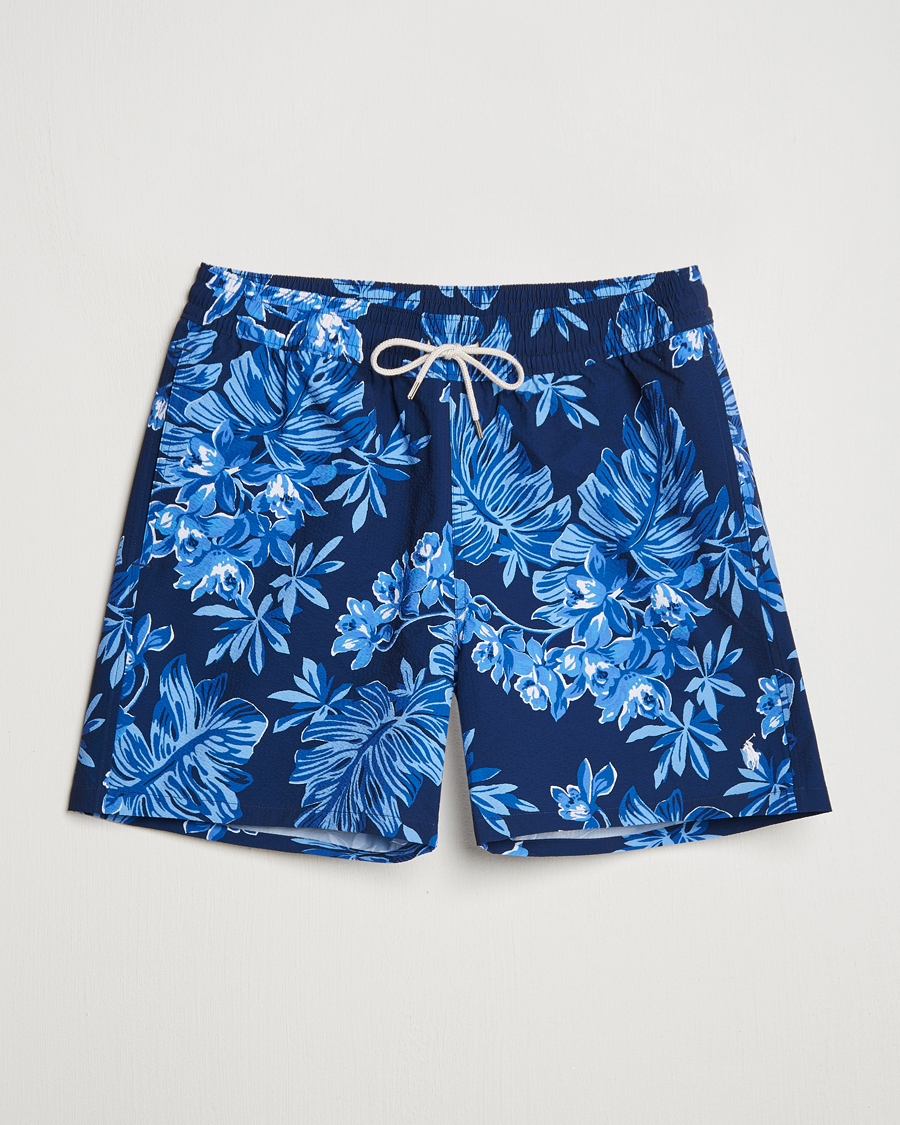 Hombres | Bañadores | Polo Ralph Lauren | Recycled Traveler Seersucker Swimshorts Blue Tropical