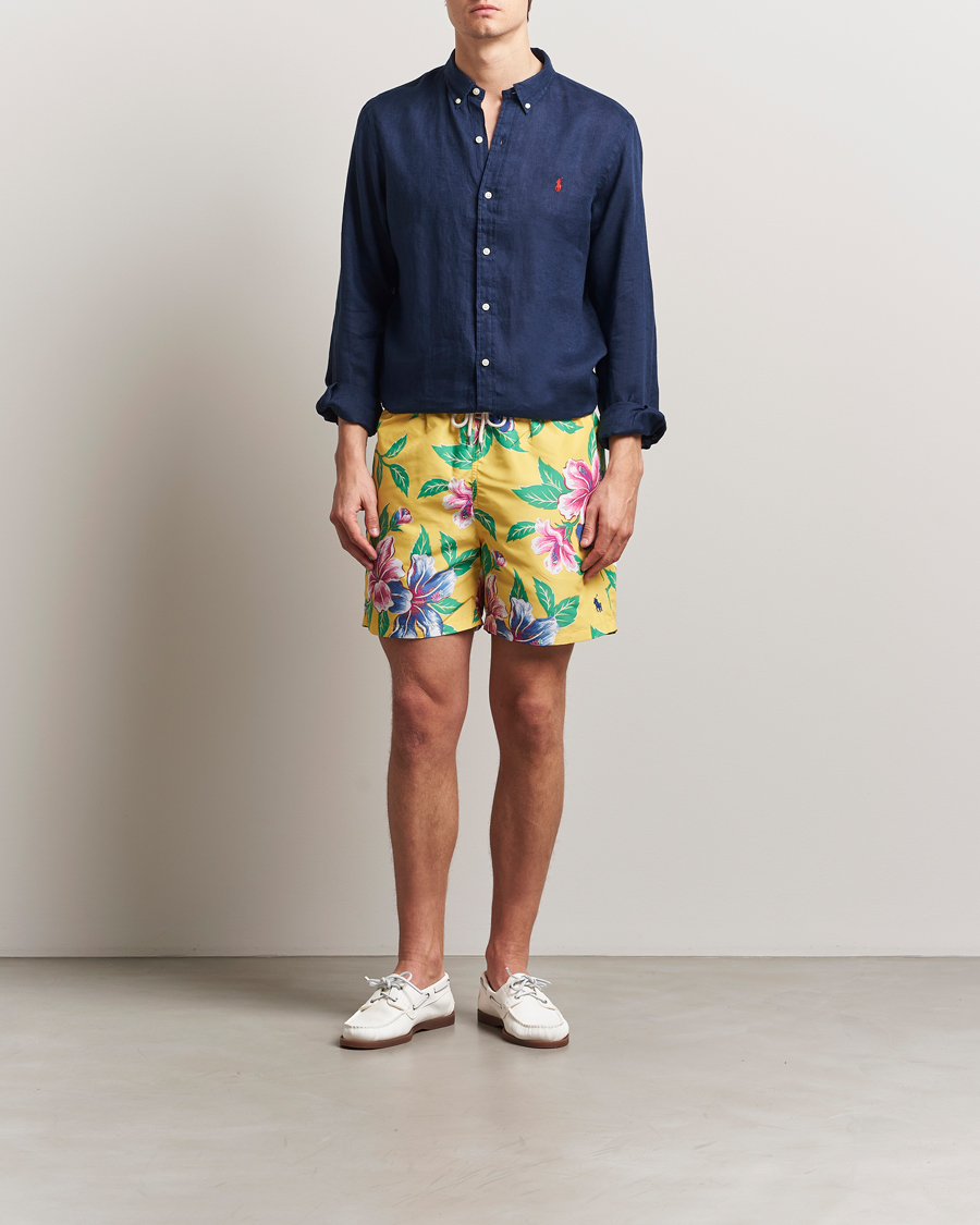 Hombres | Bañadores | Polo Ralph Lauren | Traveler Recycled Swimshorts Iconic Hibiscus Yellow