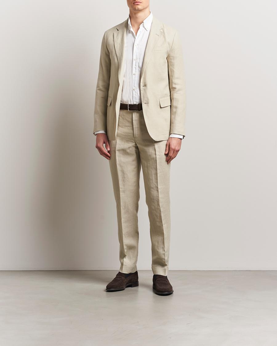Hombres | Pantalones | Polo Ralph Lauren | Linen Pleated Trousers Spring Beige