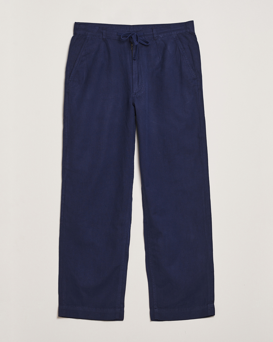 Hombres | Pantalones | Polo Ralph Lauren | Pleated Cotton Linen Pants Newport Navy