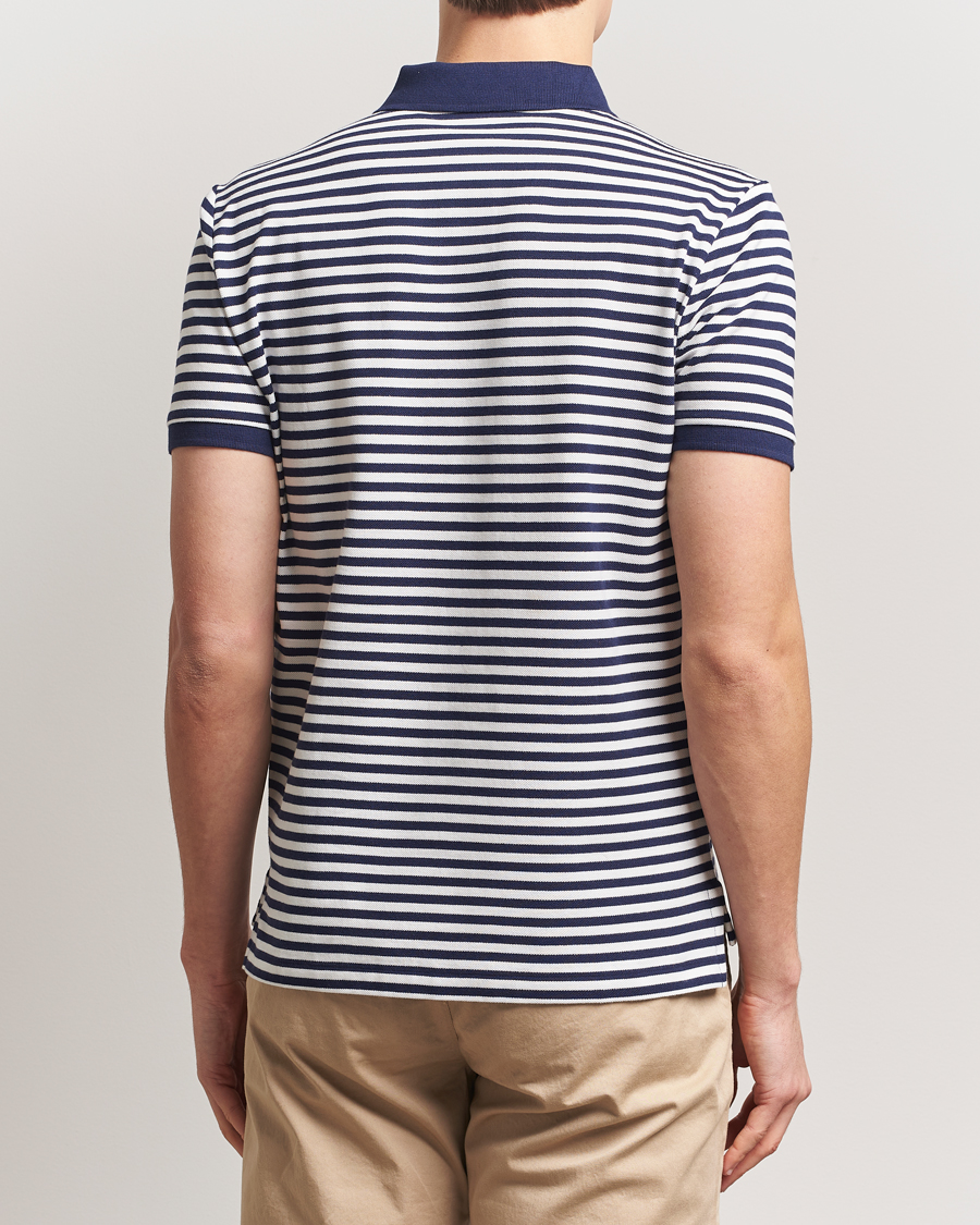 Hombres | Polos | Polo Ralph Lauren | Custom Slim Fit Striped Polo Deckwash White/Navy
