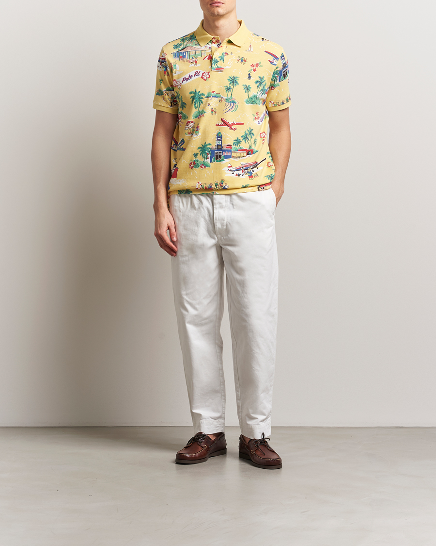Hombres | Polos | Polo Ralph Lauren | Printed Mesh Polo Holiday Bear Yellow