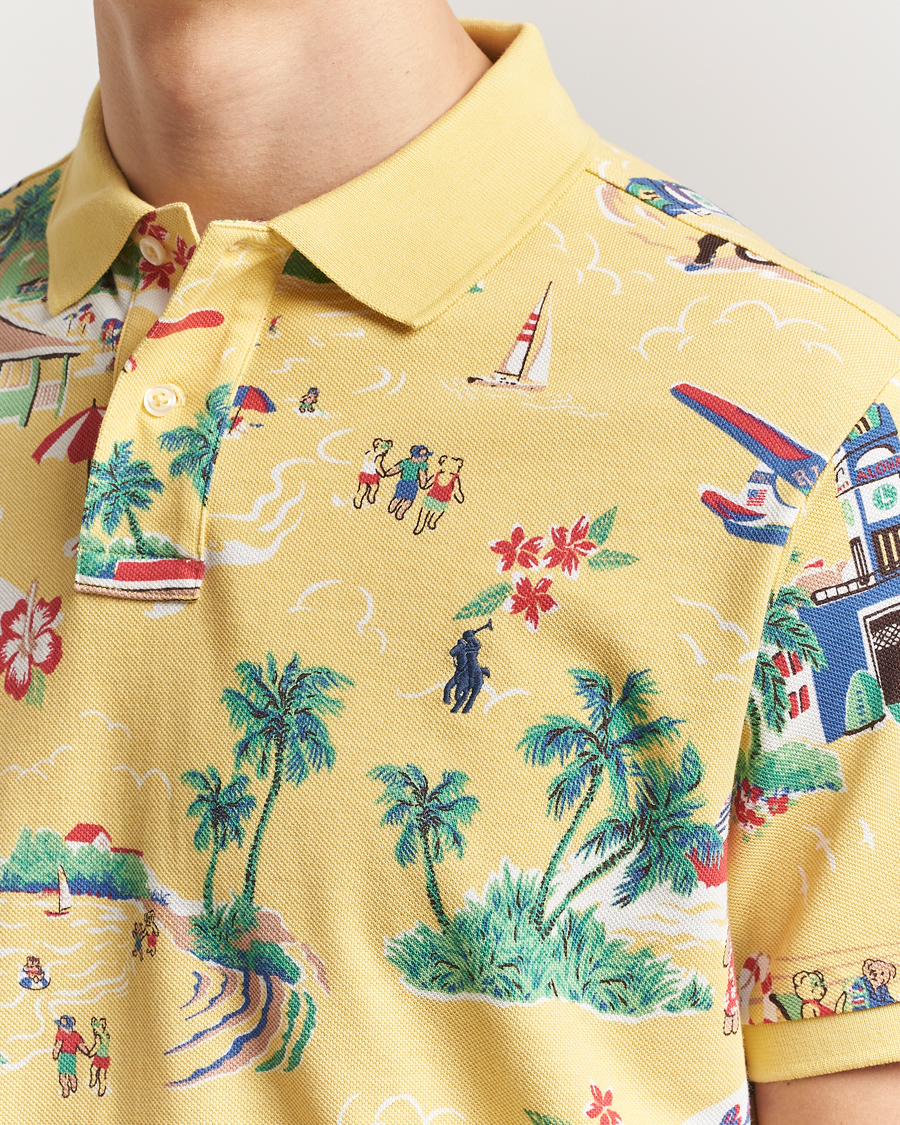 Hombres | Polos | Polo Ralph Lauren | Printed Mesh Polo Holiday Bear Yellow