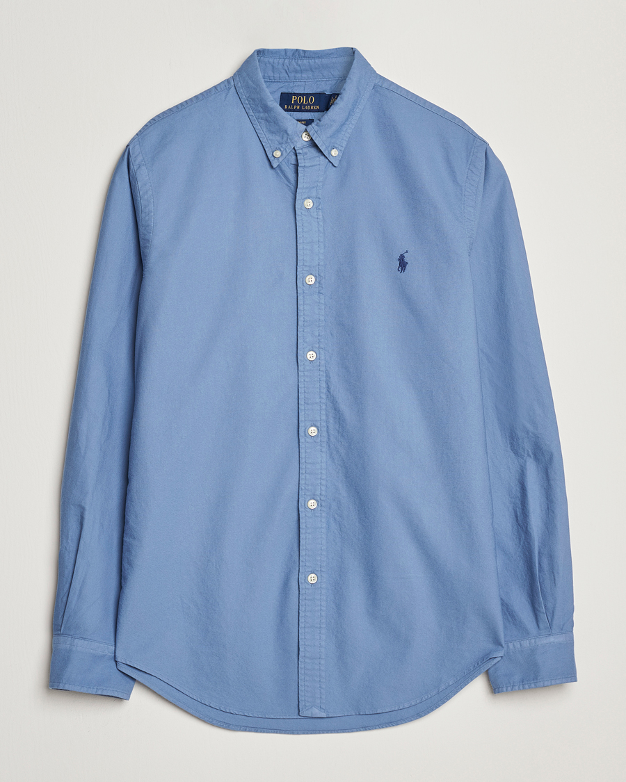 Hombres | Camisas | Polo Ralph Lauren | Slim Fit Garment Dyed Oxford Shirt Bastille Blue
