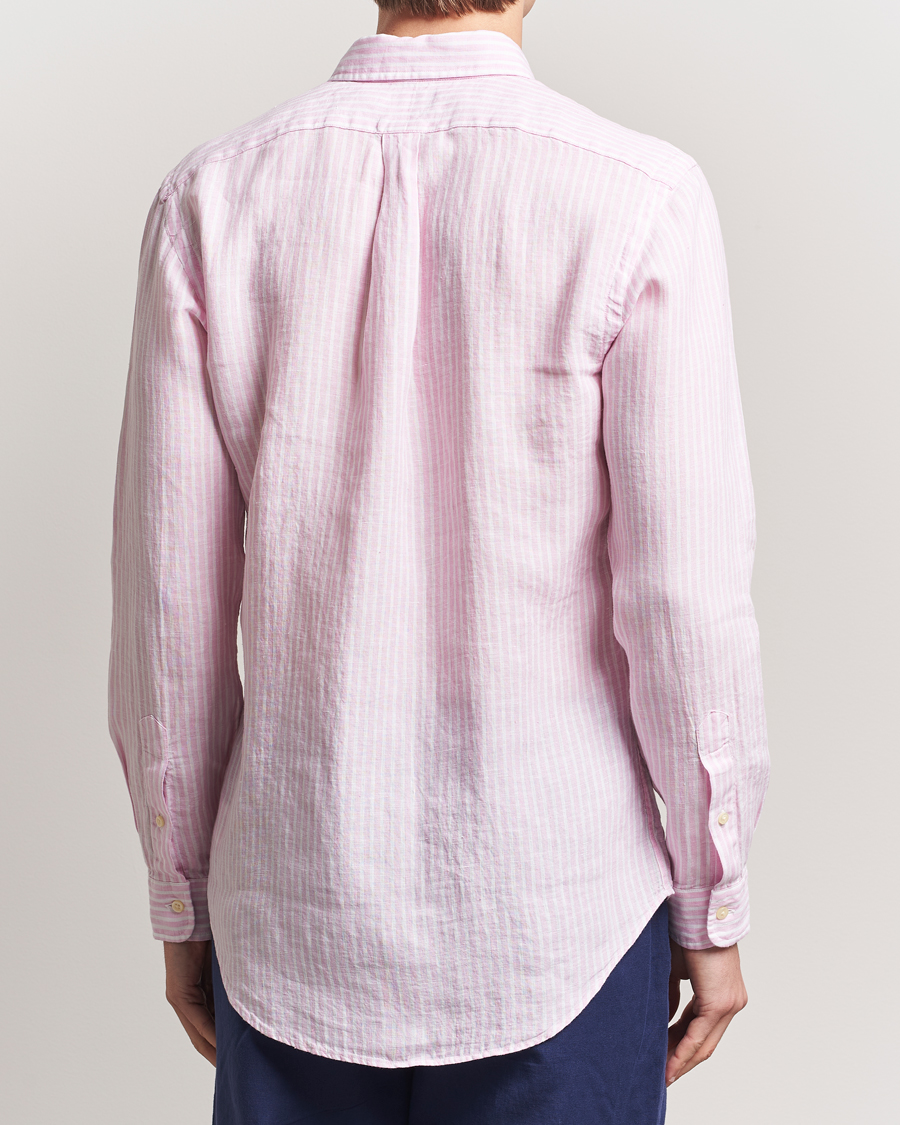 Hombres | Camisas | Polo Ralph Lauren | Custom Fit Striped Linen Shirt Pink/White