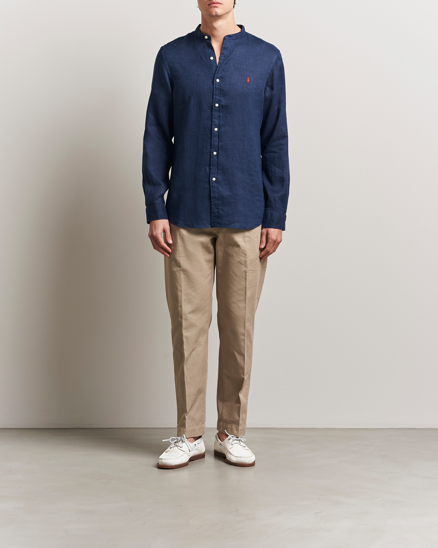 Hombres | Camisas | Polo Ralph Lauren | Slim Fit Linen Shirt Newport Navy
