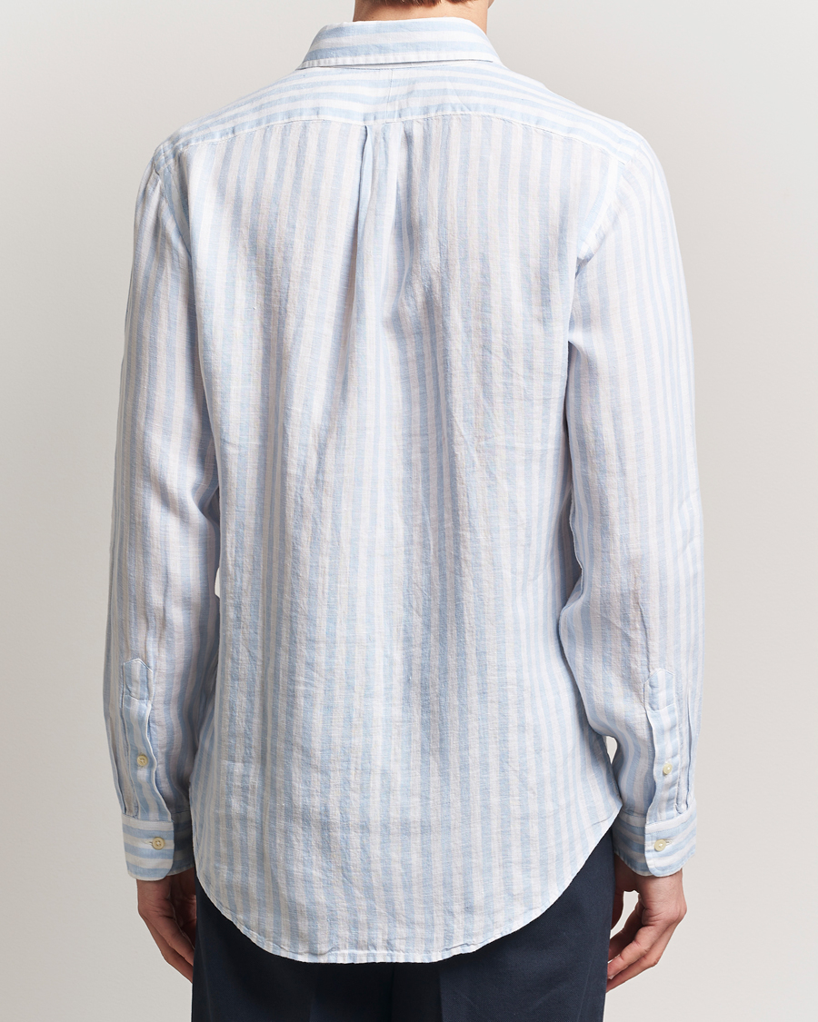 Hombres | Camisas | Polo Ralph Lauren | Custom Fit Striped Linen Shirt Office Blue/White