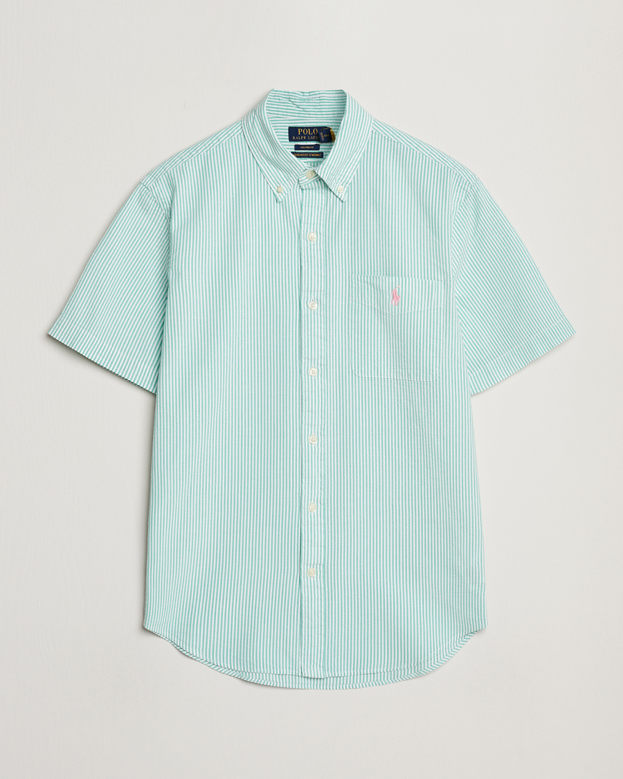 Hombres | Camisas | Polo Ralph Lauren | Seersucker Short Sleeve Striped Shirt Green/White