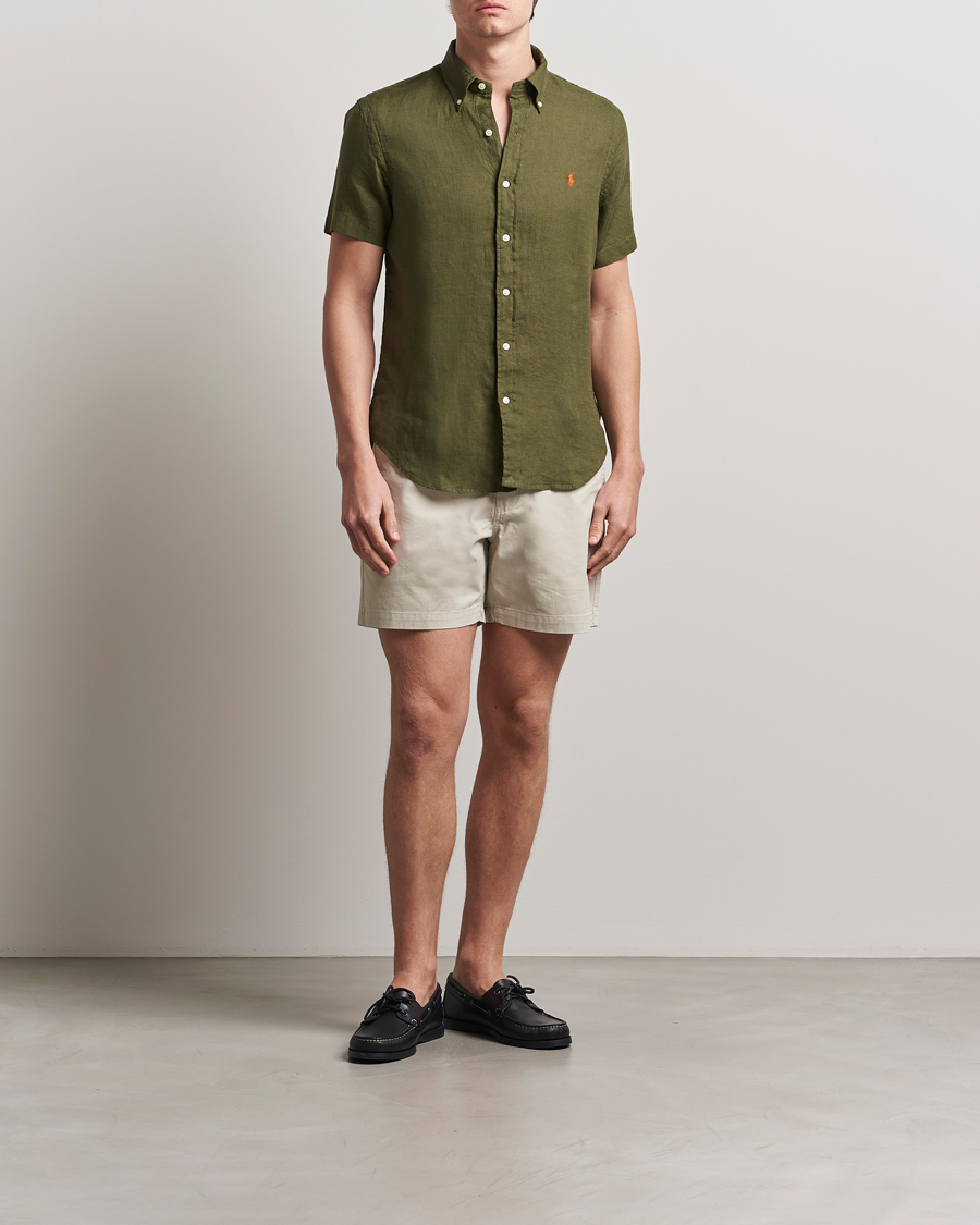 Hombres | Camisas | Polo Ralph Lauren | Short Sleeve Linen Shirt New Olive