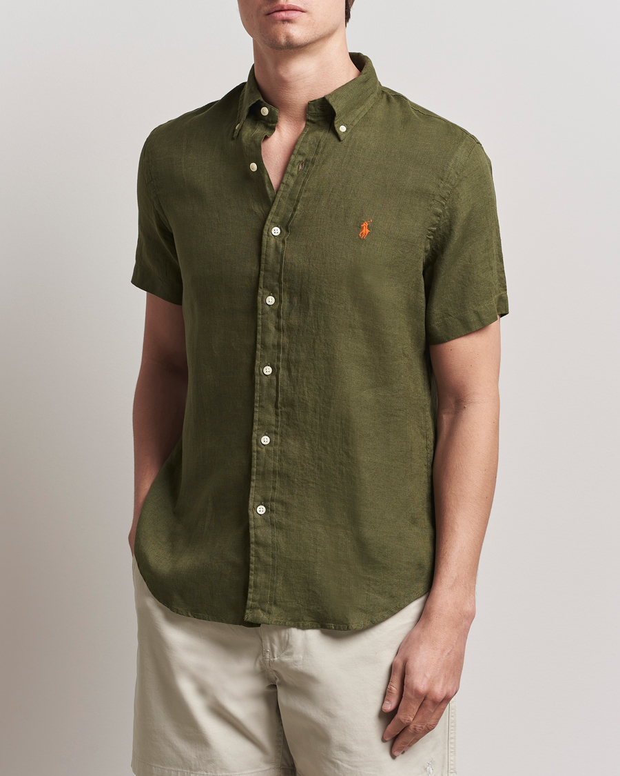Hombres | Camisas | Polo Ralph Lauren | Short Sleeve Linen Shirt New Olive