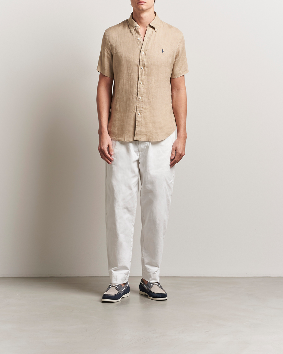 Hombres | Camisas | Polo Ralph Lauren | Short Sleeve Linen Shirt Coastal Beige