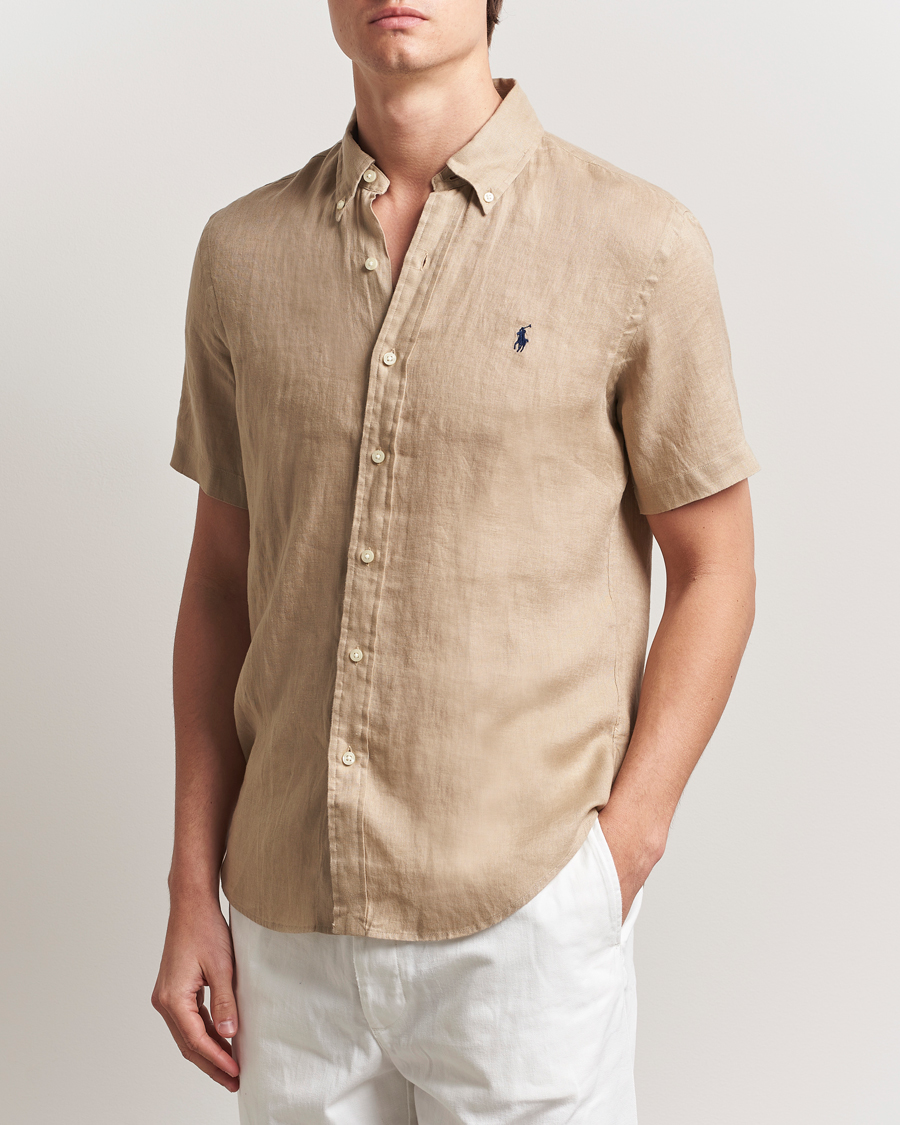 Hombres | Camisas | Polo Ralph Lauren | Short Sleeve Linen Shirt Coastal Beige