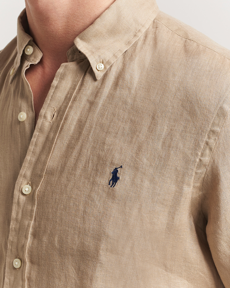 Hombres | Camisas | Polo Ralph Lauren | Short Sleeve Linen Shirt Coastal Beige