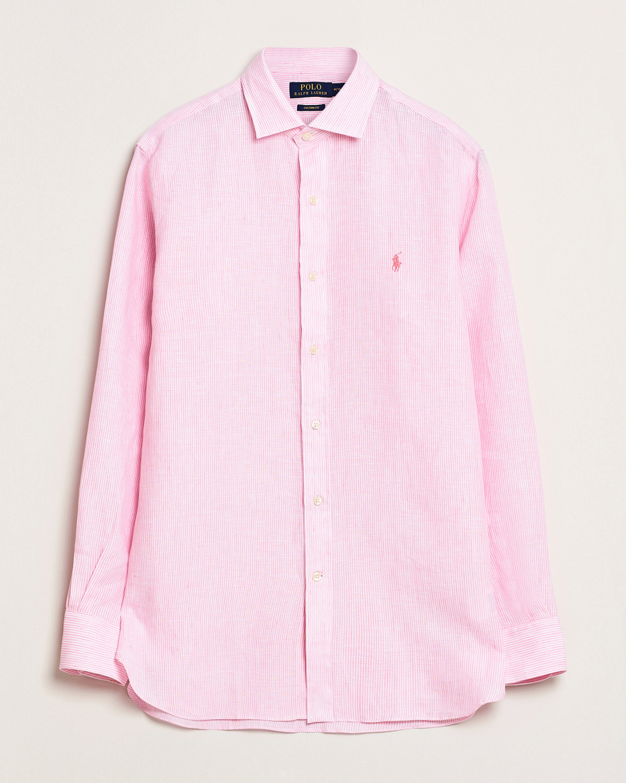 Hombres | Camisas | Polo Ralph Lauren | Custom Fit Dressed Striped Linen Shirt Pink/White