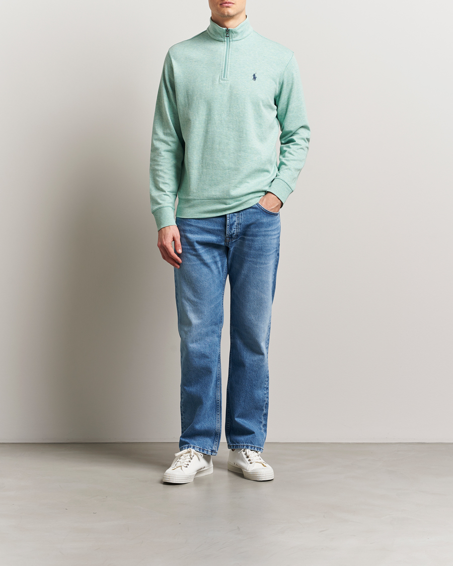 Hombres | Jerséis y prendas de punto | Polo Ralph Lauren | Tech Double Knit Half Zip Celadon Heather