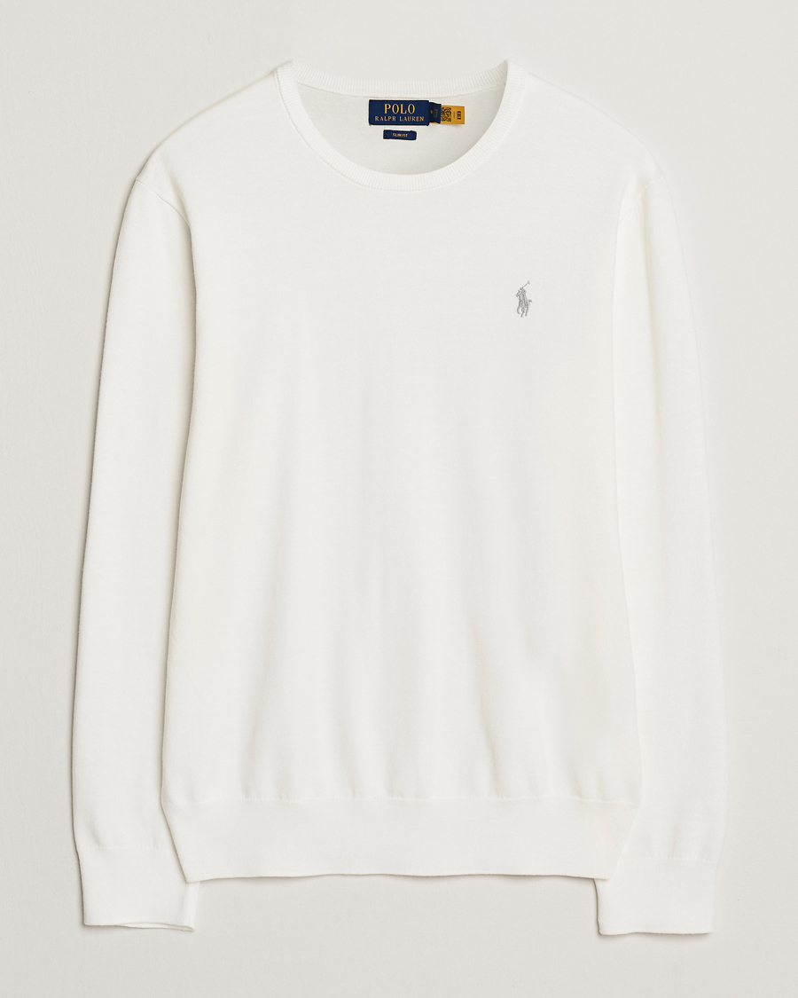Hombres | Jerséis y prendas de punto | Polo Ralph Lauren | Cotton Crew Neck Sweater Deckwash White