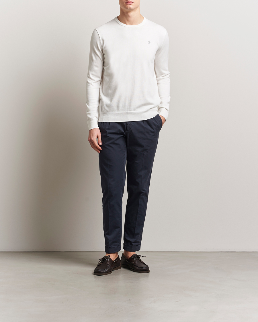 Hombres | Jerséis y prendas de punto | Polo Ralph Lauren | Cotton Crew Neck Sweater Deckwash White