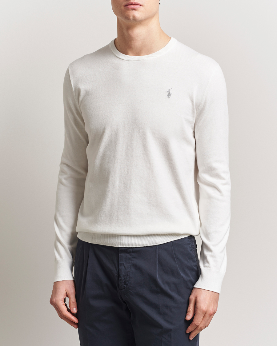 Hombres | Jerséis y prendas de punto | Polo Ralph Lauren | Cotton Crew Neck Sweater Deckwash White