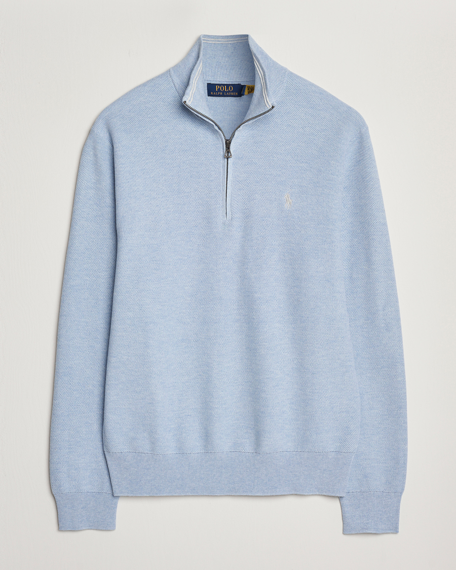 Hombres | Jerséis y prendas de punto | Polo Ralph Lauren | Textured Half Zip Blue Hyacinth Heahter