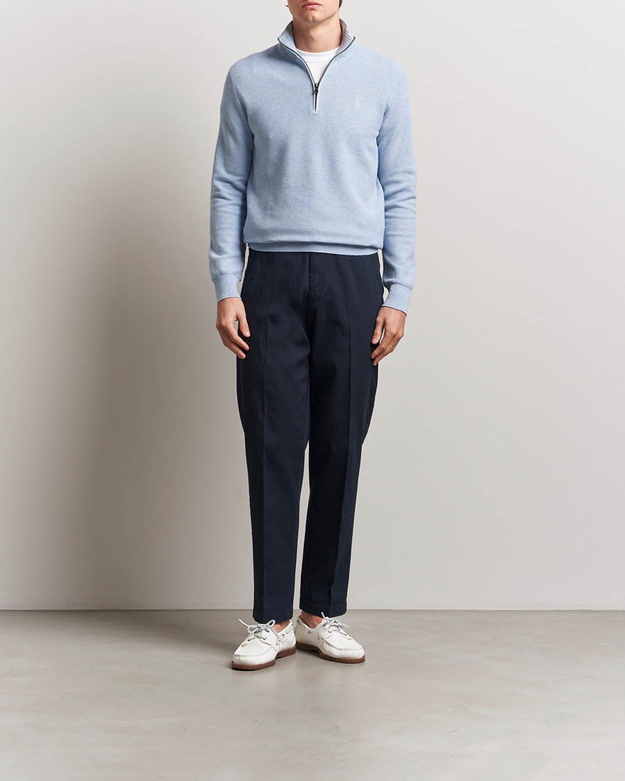 Hombres | Jerséis y prendas de punto | Polo Ralph Lauren | Textured Half Zip Blue Hyacinth Heahter