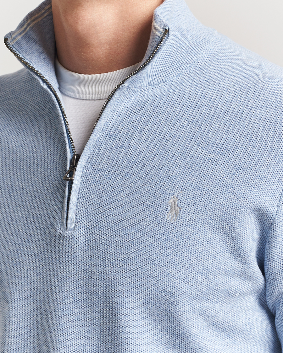 Hombres | Jerséis y prendas de punto | Polo Ralph Lauren | Textured Half Zip Blue Hyacinth Heahter