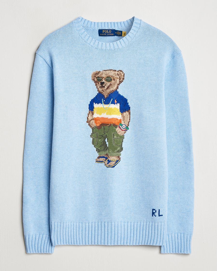 Hombres | Jerséis y prendas de punto | Polo Ralph Lauren | Cotton Knitted Bear Sweatshirt Ocean Pearl Blue