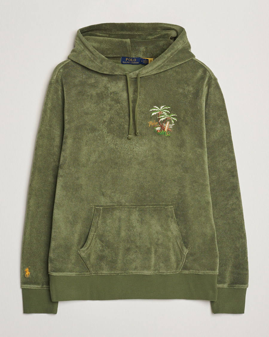Hombres | Jerséis y prendas de punto | Polo Ralph Lauren | Cotton Terry Printed Hoodie Tree Green