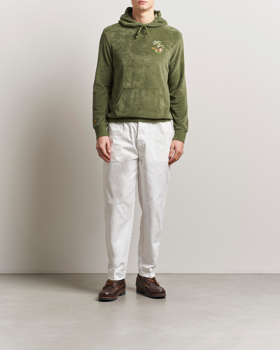 Hombres | Jerséis y prendas de punto | Polo Ralph Lauren | Cotton Terry Printed Hoodie Tree Green