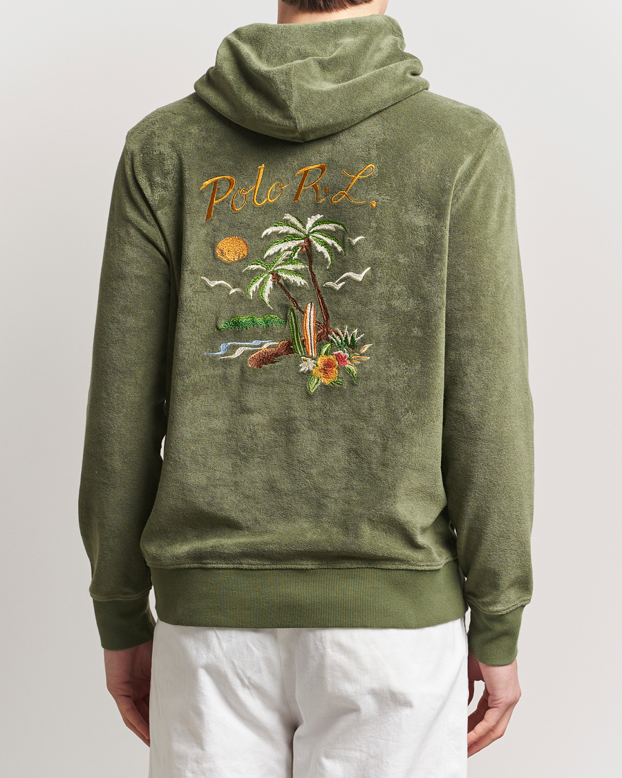 Hombres | Jerséis y prendas de punto | Polo Ralph Lauren | Cotton Terry Printed Hoodie Tree Green