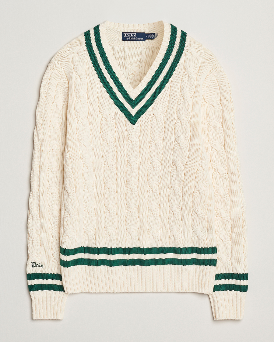 Hombres | Jerséis y prendas de punto | Polo Ralph Lauren | Cricket V-Neck Sweater Cream/New Forest