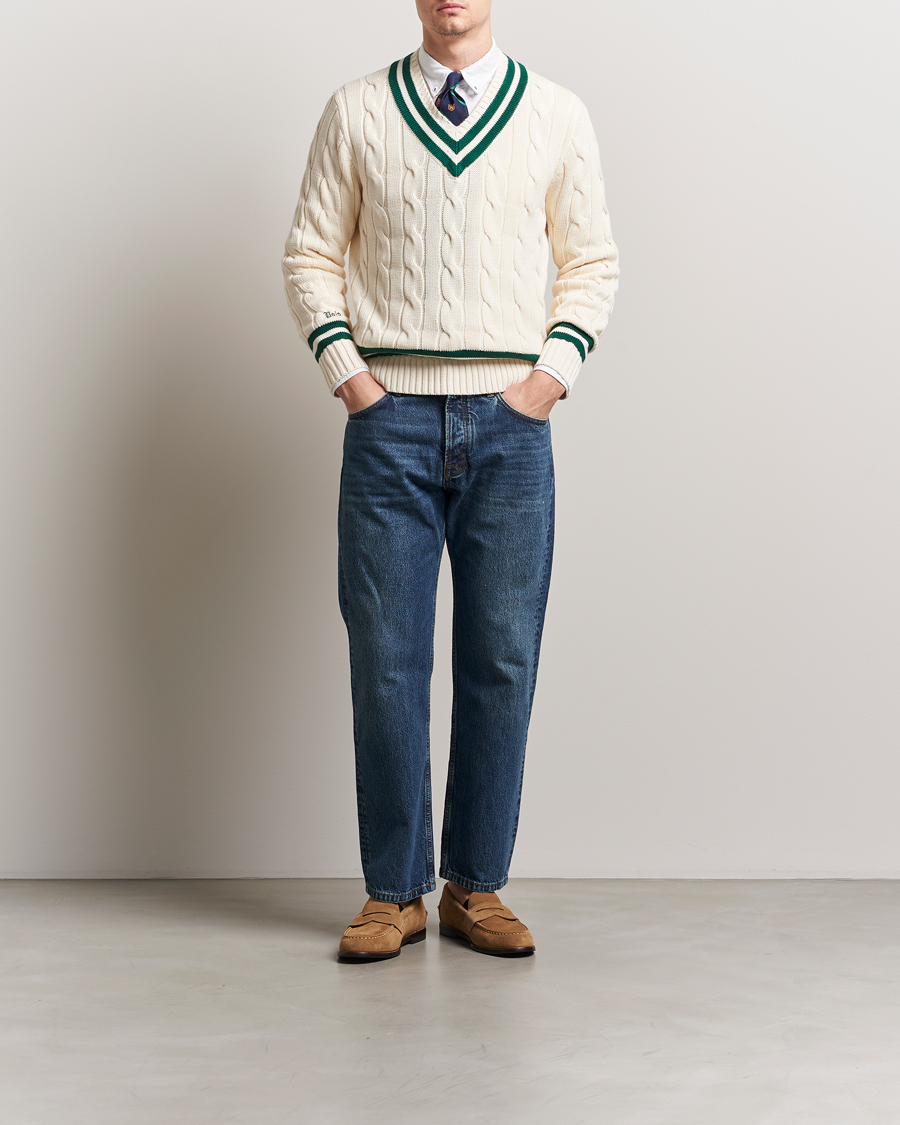Hombres | Jerséis y prendas de punto | Polo Ralph Lauren | Cricket V-Neck Sweater Cream/New Forest