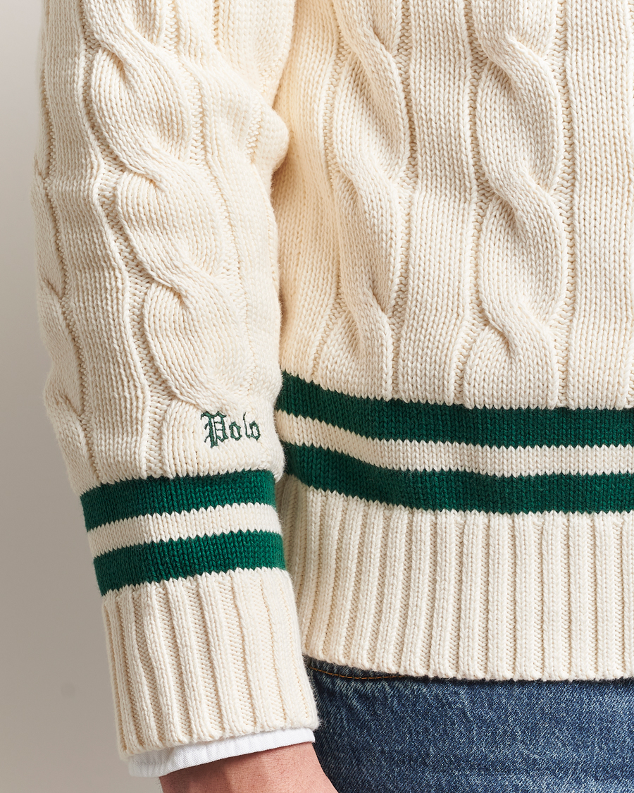 Hombres | Jerséis y prendas de punto | Polo Ralph Lauren | Cricket V-Neck Sweater Cream/New Forest