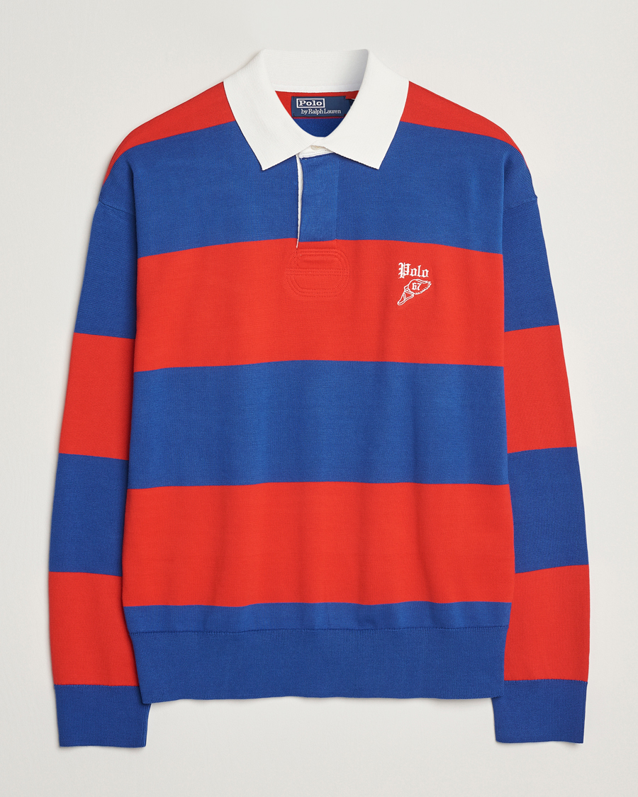 Hombres | Jerséis y prendas de punto | Polo Ralph Lauren | Knitted Striped Rugby Blue/Red